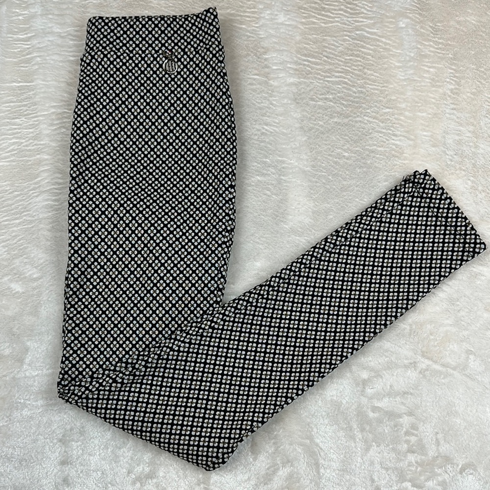 Tommy Hilfiger Black and White Flower Patterned Dress Pants